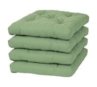 VISTE TU HOGAR Lot de 4 Coussins de Chaise 40x40x5 CM Effet Tridimensionnel Garnissage 100% Polyester Idéal pour Salle à Manger Terrasse Salon et Restaurant Couleur Vert Avocat Fabriqué en Espagne