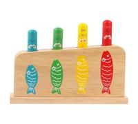 Vistnale 1 Ensemble de Jouets Pop-up pour bébé, Jouet Pop-up en Bois Multicolore avec 4 Motifs de Chat, bâton Jeu éducatif Montessori, Jouets pour bébés pour Enfants garçons Filles âgés 3 Ans et Plus