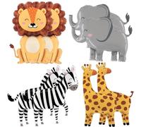 Vistnale Ballons pour Animaux en Ballon | 8 Ballons d'animaux de la Jungle avec Lions, éléphants, zèbres et girafes, réutilisables, imprimés d' colorés, décoration de fête 'anniversair
