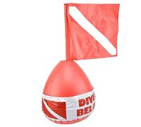 Vistnale Bouée de plongée, marqueur de Surface bouée plongée, Drapeau, Boule Gonflable, Panneau sécurité en PVC, Plongeur en Dessous du Rouge