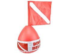 Vistnale Bouée de plongée, marqueur de Surface bouée plongée, Drapeau, Boule Gonflable, Panneau sécurité en PVC, Plongeur en Dessous du Rouge
