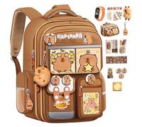 Vistnale Capybara Sac à dos Lagre Capacité Sac à dos Kawaii avec d'école mignon imperméable multi-poches avec trousse crayons et papeterie pour enfants filles adolescentes |