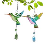 Vistnale Carillons éoliens pour Jardin 2 pièces carillons éoliens Colibri Carillon Romantique en Verre métallique Ornements Suspendus de Jardin Colibri pour, Patio, Cour, fête Style 1 | Figurines