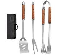 Vistnale Ensemble d'ustensiles de Gril | Ensemble d'outils de Barbecue 4 pièces, ustensiles Gril Robustes en Acier Inoxydable avec Sac Rangement pour Griller, Ensembles 'Outils Barbecue avec poignée