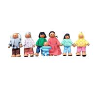 Vistnale Figurines de Personnes en Bois | 7 pièces Maison de poupée en Bois, Simulation Personnes, Maison poupée en à Posture réglable, Figurines délicates et Mignonnes pour Les Filles, Les Tout-PE