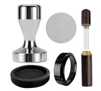 Vistnale Kit de doseur à expresso, 5 pièces/ensemble, kit de doseur à expresso, ensemble café portable pratique 51 mm avec outil, tapis, écran rondelle, anneau 51 mm pour outils cuisine