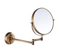Vistnale Miroir de Maquillage Mural 8 Miroir de Maquillage Double Face en Laiton Normal et 3X avec Bras Pliant pour Salle Bain, vanité, Rasage | Miroirs Voyage compacts