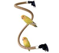 Vistnale Perchoirs à Oiseaux pour Cage, perchoir en Corde à Oiseaux, perchoir Perroquet en Corde de Chanvre Pliable de 39 Pouces avec Ventouse, Jouets pour perroquets grimpant, Accessoires Cage