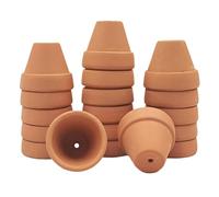 Vistnale Pots en Terre Cuite, Lot de 18 Mini Pots en Terre Cuite avec Trous de Drainage, Petite Argile 3, 5 Pouces pour Plantes succulentes, Herbes, Cactus - Petite jardinière en pour Plantes d