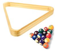 Vistnale Support Triangulaire de Piscine, Triangle de Piscine, Support en Bois Naturel à 9 Boules, Accessoires Billard pour Boules Standard 2-1/4 Pouces, Burlywood