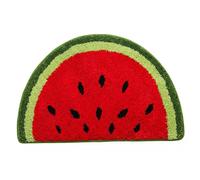 Vistnale Tapis pastèque | Tapis pastèque, Peluche Douce Demi-Lune Fruits décor Mignon, paillasson d'été Lavable et antidérapant pour Cuisine, entrée, Salle de Bain, 20x32 Pouces