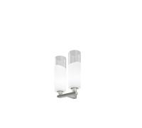 Vistosi Lio AP L2 P Wandleuchte, Nickel satiné, cristal / blanc