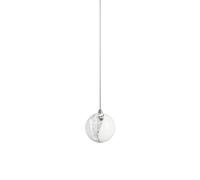 Vistosi Poc SP 16 LED Pendelleuchte, Nickel satiné / Cristal Blanc