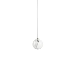 Vistosi Poc SP 16 Pendelleuchte, Nickel satiné / Cristal Blanc