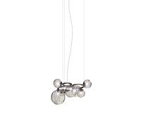 Vistosi Puppet Ring SP 7 Pendelleuchte, nickel noir satiné, gris fumé