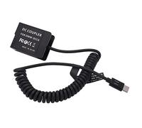 Vistreck Adaptateur de Coupleur de Batterie Factice Entièrement décodé DMWDCC8 Type C pour Caméra G5 avec Câble à Ressort Flexible