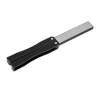 Vistreck Aiguiseur de Couteaux Portable Double Face - Aiguiseur Diamant Pliable Antidérapant pour Usage Extérieur et Domestique (Noire)