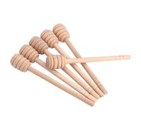 Vistreck Bâtonnets à Miel en Bois, 50 Pièces, pour Arroser le Miel, le Sirop et la Mélasse, 10cm, Bois Naturel avec Rainures Profondes (Liuyun Slotting 15CM)