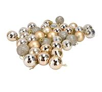 Vistreck Boules d'arbre de Noël Incassables, 36 Pièces, Décorations en PVC Sûres pour Fête de Vacances (Or)