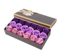 Vistreck Coffret Cadeau Déco Savon Rose - Fleurs de Savon Faites à la Main en dégradé Violet Romantique pour des Occasions Spéciales