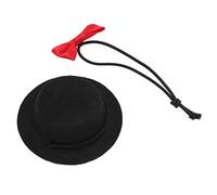 Vistreck Ensemble Chapeau et Nœud Papillon pour Hamster pour Petits Animaux de Compagnie - Chapeau Haut de Forme Réglable et Nœud Papillon Lapins, Hamsters Cochons d'Inde (Noir + Noeud