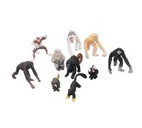 Vistreck Ensemble de 10 Modèles de Mini Primates, Singe Proboscis, Gibbon, Orang-outan, Lémurien, Figurines d'animaux pour la Décoration et l'apprentissage