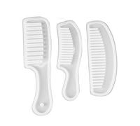 Vistreck Ensemble de Moules à Peigne en Silicone, 3 Pièces, pour Coiffure, Modèles à Dents Larges Translucides