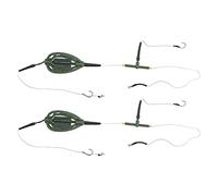 Vistreck Ensemble de Pêche de Nidification Carpe Longue Ligne Style Européen 2 Pièces-mangeoire d'appât Portable pour Les Pêcheurs (Ahhh)