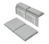 Vistreck Ensemble Genouillères et Repose-coudes pour le Bain de bébé, Coussin à Genoux Doux avec Organisateur de Jouets pour une Expérience Bain Améliorée (Gris clair)