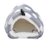 Vistreck Hamac Confortable en Flanelle Gris à Gros Points Shu Velveteen Hamster Hamac - Lit Suspendu Chaud pour Petits Animaux de Compagnie (S)