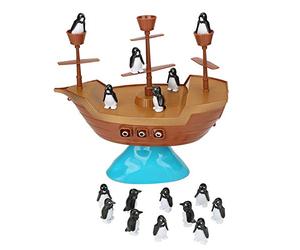 Vistreck Jeu d'équilibre Amusant en Bateau Pirate et Pingouin - Jouet Interactif pour Enfants pour Créer des Liens Parent-Enfant
