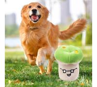 Vistreck Jouet Chien Champignon Doux à Mâcher pour Chiot (Green) | Peluche lavable en machine, jouet à mâcher interactif sûr pour petits chiens, grincement doux des dents, soulagement de