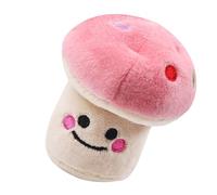 Vistreck Jouet Chien Champignon Doux à Mâcher pour Chiot (Pink) | Peluche lavable en machine, jouet à mâcher interactif sûr pour petits chiens, grincement doux des dents, soulagement de