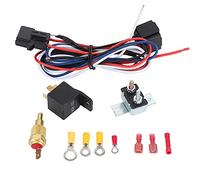 Vistreck Kit de Relais de Ventilateur Refroidissement Radiateur avec Interrupteur Thermostat pour Ventilateurs 7/8 "à 16", Accessoire Automobile Complet