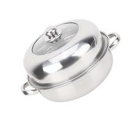 Vistreck Marmite en Acier Inoxydable de 28 Cm avec Cuiseur Vapeur pour Soupe, Marmite et Cuisson à la Vapeur - Batterie de Cuisine Polyvalente pour Toutes les Sources Chaleur