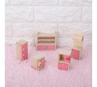 Vistreck Mini Ensemble de Meubles en Bois Réalistes pour Maisons de Poupées 1:12, Accessoires Chambre d'enfants (Cuisine)