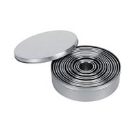 Vistreck Moules à Biscuits Ronds en Acier Inoxydable, 12 Pièces, pour la Cuisson et la Décoration de Gâteaux, Biscuits, Cho Te et Plus Encore (Caoutchouc)