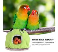Vistreck Nid d'oiseau Chaud pour Petits Oiseaux, Hamac en Peluche pour Perruches, Gris Africain et Plus Encore - Accessoire de Cage d'hiver Confortable (Vert)