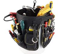 Vistreck Organisateur de Seau d'outils de Jardinage Robuste avec 56 Poches pour Outils-rangement Polyvalent pour les Travaux Cour et les Projets Bricolage (Noir)