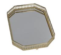 Vistreck Plateau Miroir - Plateau de Rangement Latéral en Fer de Style Américain pour Maquillage, Forme Géométrique, pour la Maison, la Salle Bain et le Bureau
