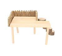 Vistreck Plateforme d'escalade pour Hamsters - Aire de Jeux en Bois Naturel avec échelle Rotative pour Petits Animaux comme Les Hamsters, Les Planeurs à Sucre et Plus Encore
