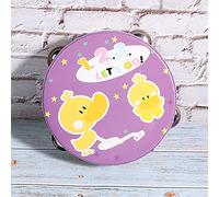 Vistreck Tambourin Portatif en Bois Compact de 15 Cm avec des Motifs Colorés - Instrument de Percussion Musicale pour Enfants et Adultes (Canard)