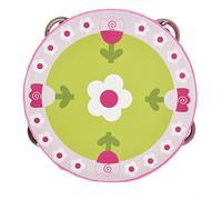 Vistreck Tambourin Portatif en Bois Compact de 15 Cm avec des Motifs Colorés - Instrument de Percussion Musicale pour Enfants et Adultes (Toutes les fleurs fleurissent)