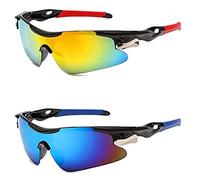 VISTYL 2 Pièces Lunettes de Soleil Cyclistes Polarisées, Lunette de Soleil Sport, Lunette de Soleil Homme Vitesse, pour les Voyages Quotidiens et la Course (2 Couleurs)