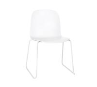 Visu - Chaise avec piètement traîneau frame white laquered
