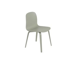 Visu Dining Table Chair m. Base en Bois Dusty Vert