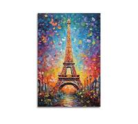 Visual Art Poster La Tour Eiffel Peinture décorative sur toile 30 x 45 cm
