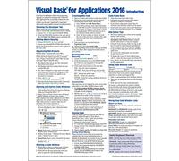 Visual Basic for Applications (VBA) 2016 Introduction Quick Reference Guide - Windows Version (Cheat Sheet of Instructions, Tips & Examples - Laminated)