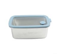 Visual Boîte à déjeuner hermétique en acier avec couvercle en verre 1000 ml | Couvercle visuel en verre transparent, joint hermétique en silicone, empêche le mélange de saveurs, garde les aliments frais