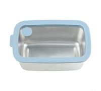 Visual Boîte à déjeuner hermétique en acier avec couvercle en verre 1300 ml | Couvercle visuel en verre transparent, joint hermétique en silicone, empêche le mélange de saveurs, garde les aliments frais